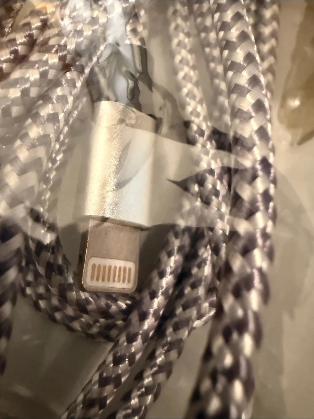 5 Braided USB iPhone Charging Cable - Red, Blue, Silver